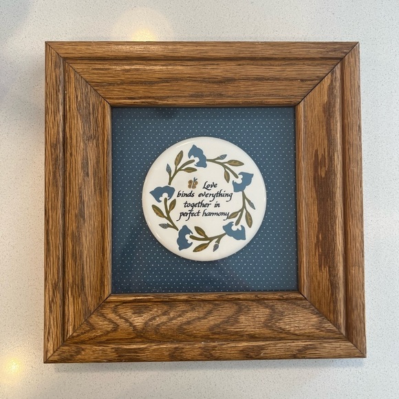 Vintage 90s Framed Picture Love Binds Everything Together in Perfect Harmony - Picture 2 of 11